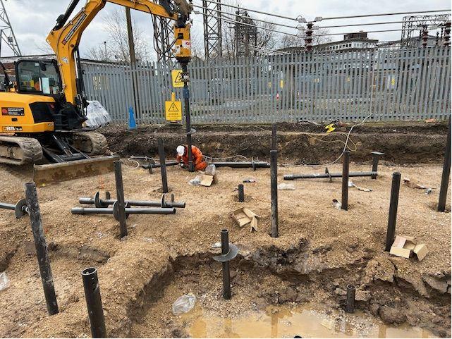 GoliathTech Manchester helical pile installation